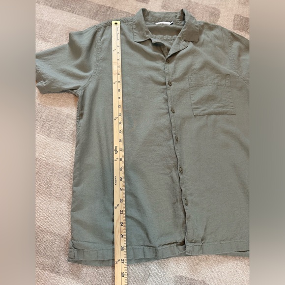 Onia Men’s Air Linen Convertible Vacation Shirt Sage (Size L) - Picture 7 of 8